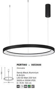 Lustra LED design modern circular PERTINO negru 60W NVL-9853686