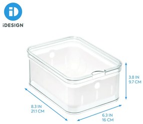 Cutie depozitare transparentă cu capac iDesign, 21 x 16 cm