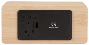 Ceas deșteptător cu LED cu aspect de lemn Karlsson Mirror, argintiu