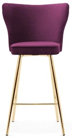 Scaun de bar Modena burgundy picioare gold - H60 cm