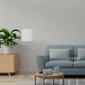 Lampadar, lampa de podea design modern Izander alb, argintiu