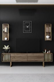 Set de mobilier pentru living Gold, Nuc Negru