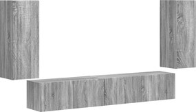 vidaXL Set comodă TV 4 pcs Gri Sonoma Lemn compozit