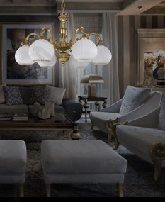 Candelabru din alama cu 6 brate design italian 9300