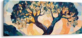 Tablou – Mozaic – soare și arbore II. (120x50 cm)