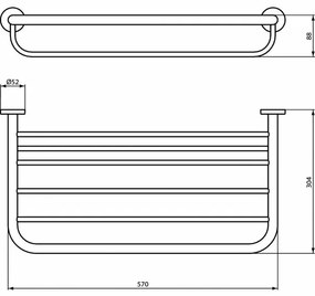 Bara dubla portprosop crom Ideal Standard IOM 60 cm