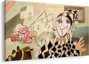Tablou - Cubismul - arlechin și trandafir (90x60 cm)