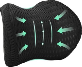 vidaXL Perna pentru gât Negru 30,5 x 21,5 x 13 cm Spumă cu Memorie