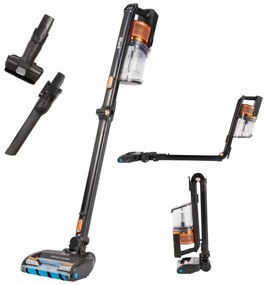 Aspirator vertical Ninja IZ300EUT, 309W, 0.7 l, 3 viteze, Autonomie pana la 60 min, HEPA, LED Smart display, Perie cu lumina, Negru / Rosu