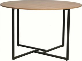 Masa ALTO, stejar/negru, PAL laminat/metal, 120x120x76 cm