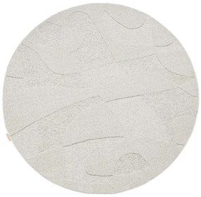 Covor gri deschis rotund din lână ø 133 cm Morphic Botanica – Agnella