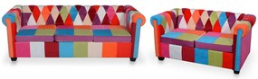 vidaXL Set canapea Chesterfield, 2 piese, material textil