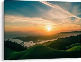 Tablou cu soarele răsărind deasupra mării (70x50 cm)