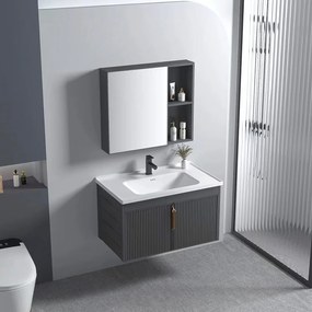 Set mobilier de baie cu lavoar Astor 60cm Grey