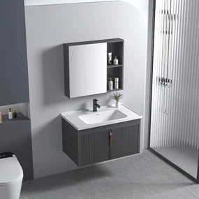 Set mobilier de baie cu lavoar Astor 60cm Grey