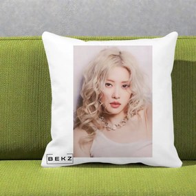 Perna Personalizata K-pop BLACKPINK Rose, 40x40 cm, Alba Mata, Husa Detasabila, Perna Inclusa, BEKZ®