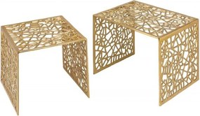 Set de 2 masute de cafea Abstract auriu