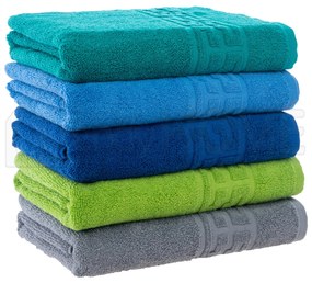 Set 5 Prosoape Baie, Bumbac 100% - Verde Inchis Bleu Albastru Verde Gri