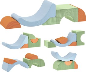 AIYAPLAY Set soft 5 piese pentru copii mici, pentru cățărat, târât, construit, ușoare, Cord, spumă, colorat | Aosom Romania