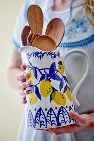 Carafă din ceramica pictata manual, design mediteraneean, Ø12cm, "Maxima"