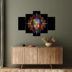 Tablou - Bustul lui Buddha în culori neon (150x105 cm)