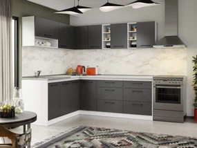 Set Mobila Bucatarie Colt Mina Grafit 180*220 Gri Antracit - C94