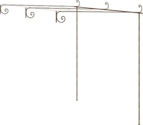 vidaXL Pergolă de grădină, maro antic, 3x3x2,5 m, fier