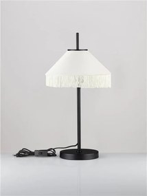 Veioza cu abajur din catifea si franjuri bej VELVY