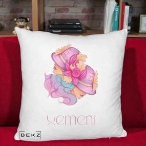Perna Personalizata Zodie Gemeni, 40x40 cm, Alb Pufos, Husa Detasabila, Perna Inclusa, BEKZ®