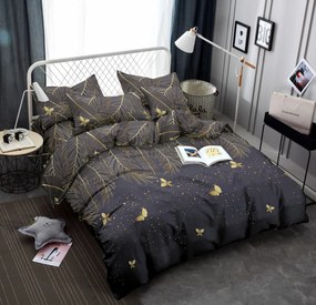 Lenjerie de pat din microfibra Culoare negru, VISATA Dimensiune lenjerie de pat: 70 x 90 cm | 140 x 220 cm