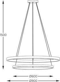 Lustră LED pe cablu Zuma Line PEN89424-60+90BK HORIK LED/72W/230V 3000/4000/6000K