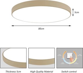 Brilagi-LED Plafonieră LED POOL, 100W, 230V, 3000/4500/6000K, Ø 80 cm, bej