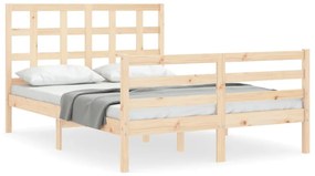3193966 vidaXL Cadru de pat cu tăblie, 140x190 cm, lemn masiv