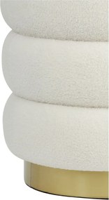 Taburet alb cu tapițerie din stofă bouclé Kimi – Light &amp; Living