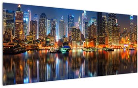 Tablou cu Manhattan noaptea (120x50 cm), în 40 de alte dimensiuni noi