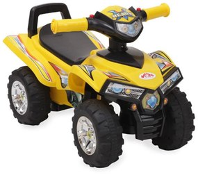 Masinuta cu Functie de Trotineta Fara Pedale Pentru Copii NOVOKIDS™ ATV Rider, Maxim 27 Kg, Cu Melodii, Sezut comfortabil, Galben