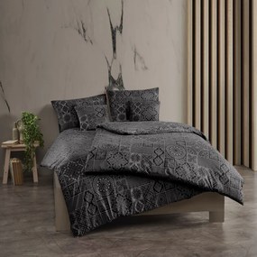Lenjerie de pat din bumbac Kvalitex Tokyo negru,240 x 200 cm, 2x 70 x 90 cm, 240 x 200 cm, 2 buc. 70 x 90 cm