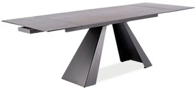 Masa extensibila Salvadore Ceramic gri ANTHRACITE/negru mat L180-260 cm