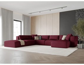 Colțar burgundy (cu colț pe partea stângă /în formă de "U") Esther – Milo Casa