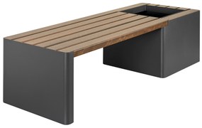 Bancă cu un ghiveci de flori cu auto-irrigare, WOODGREEN - Hobby Flower Culoare: lemn negru/închis la culoare