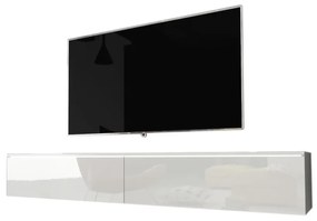 Expedo Comoda TV MENDES D 180, 180x30x32, alb/alb luciu + LED
