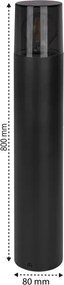 Lampă de exterior 1xE27/40W/230V IP44 80 cm negru/fumuriu