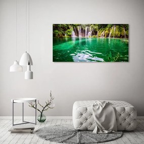 Tablou pe sticlă acrilică Lacul plitvice