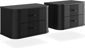 Set noptiere Vesper 56 cm de perete - negru / mânere negre