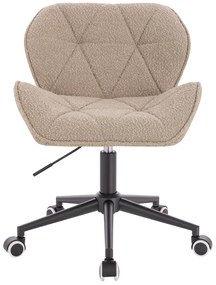 HR111K Scaun Latte Boucle cu Bază Neagră