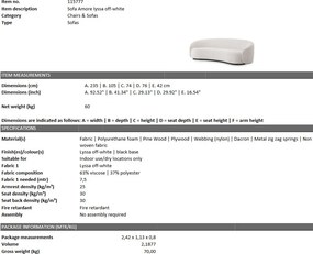 Canapea design elegant LUX Amore, lyssa off-white 115777 HZ