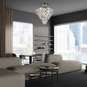 Lustră pe tijă CHELSEA 6xE14/40W/230V d. 50 cm crom lucios