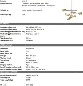 Lustra suspendata design LUX Salinas, alama antica 115245 HZ