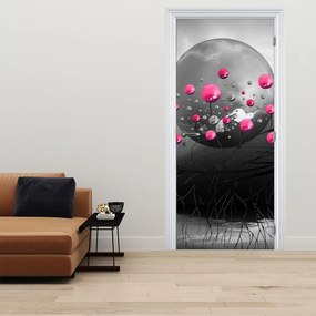 Fototapet pentru ușă - Sferă roz abstract (95x205cm)