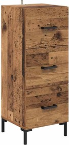 vidaXL Bufet cu sertar Lemn vechi 34,5 x 34 x 90 cm Lemn compozit